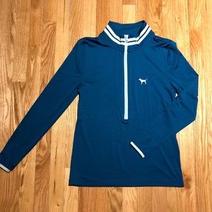 VS Pink Ultimate Half Zip (Size M) Teal Blue